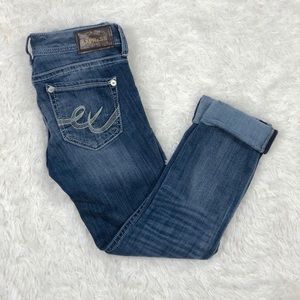 Express Stella Low Rise Skinny Cropped Jeans